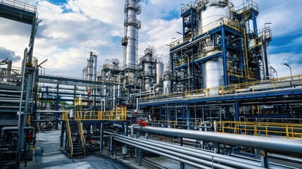 Advanced High-Tech Fuel Refinery Facility with Modern Infrastructure