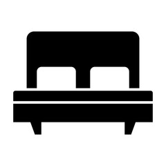 double bed black icon