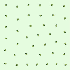 a green background with avocados and a white background