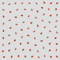 a pattern of strawberries on a gray background