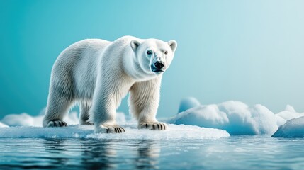 Fototapeta premium Polar Bear Standing on an Ice Floe