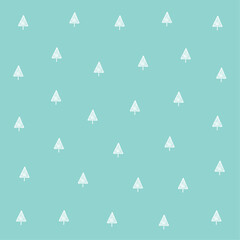 a pattern of white trees on a blue background