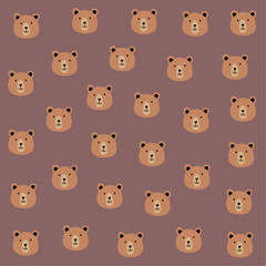 Obraz premium a pattern of brown bears with black eyes