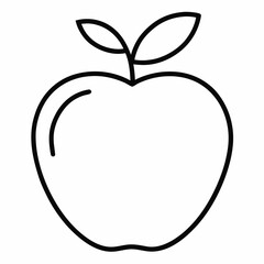 apple outline icon on white background 