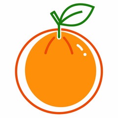 orange fruit outline icon on white background 
