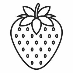 Strawberry outline icon on white background 
