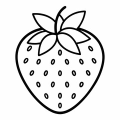 Strawberry outline icon on white background 
