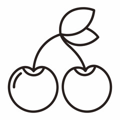 Two Cherry outline icon on white background 
