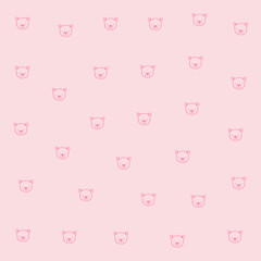 a pattern of a bear's head on a pink background
