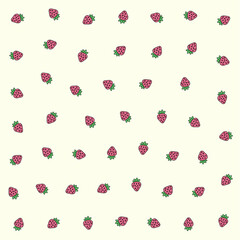 a pattern of strawberries on a white background