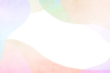 透明感のある柔らかで優しい虹色の背景フレーム４