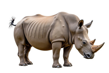 Obraz premium The rhinoceros, with its formidable horn and thick skin, is a symbol of strength and resilience in the wild