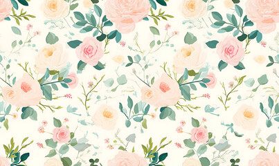 Creative 2D Doodle seamless pattern Floral or flower Illustrations