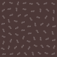 a pattern of horses and flowers on a dark background