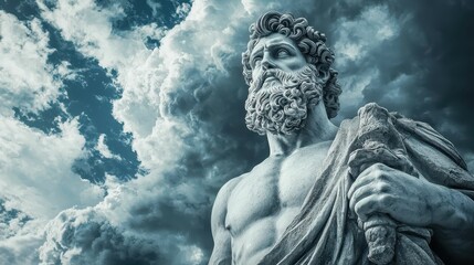 Majestic Representation of Hercules with Divine Parentage Symbolism