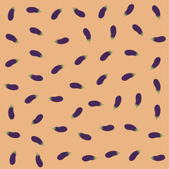 a pattern of eggplant on a tan background
