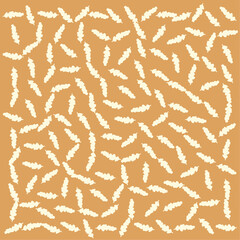 a pattern of white leaves on a brown background