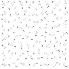 a white and black pattern with a small flower