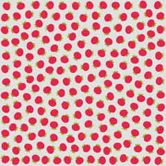 a pattern of red strawberries on a white background