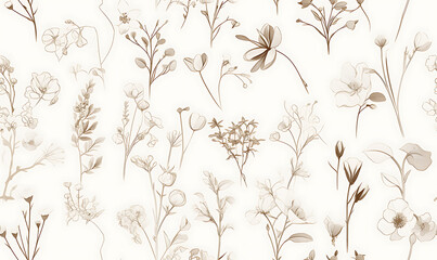 Creative 2D Doodle seamless pattern Floral or flower Illustrations