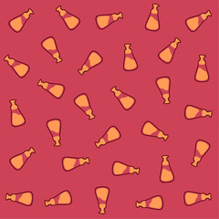 a pattern of orange bottles and a bow tie