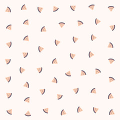 a pattern of slices of pizza on a white background