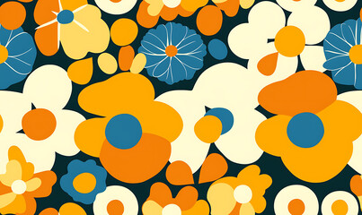 Creative 2D Doodle seamless pattern Floral or flower Illustrations