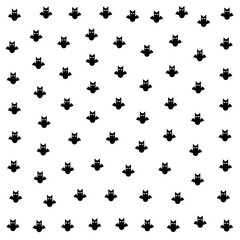 a pattern of black cats on a white background