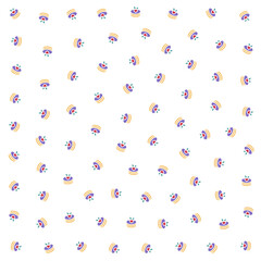 a pattern of a rainbow and a flower
