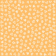 a pattern of white flowers on a yellow background