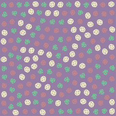 a pattern of flowers on a purple background
