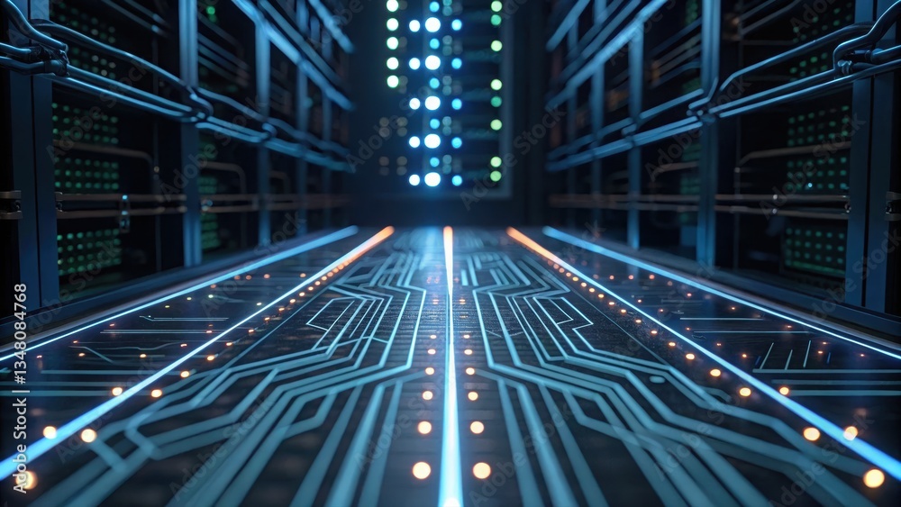 Poster detailed view of a computer circuit board representing future-ready digital infrastructure developme