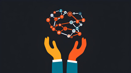 DevOps. Businessman hold DevOps automation network connecting icon for efficient collaboration, streamlined processes and innovation-driven solutions