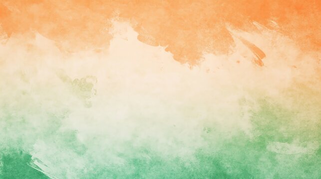 Abstract Tricolor Texture with Painted Effect in Saffron White and Green