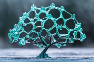 Merkle tree visualization branching patterns representing cryptographic data integrity geometric digital security mathematical concept technological accuracy.