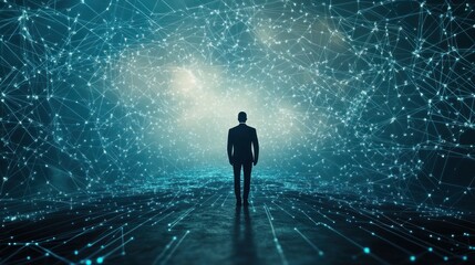 A Man Walking Towards a Digital Future