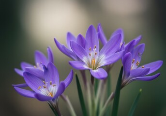 Fototapeta premium 優しい紫色の花束 柔らかな光で輝く
