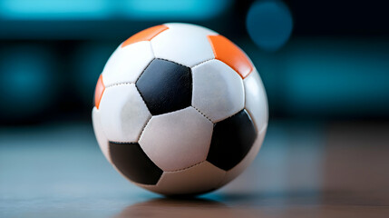 Obraz premium Closeup of a Soccer Ball with Fingerprint Texture