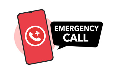 Emergency call concept in flat design. Emergency hotline. 911 calling. Hotline concept