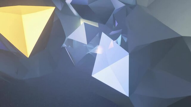 Abstract Polygonal Geometric Forms - Seamless Looping Animated Background. 4K 60