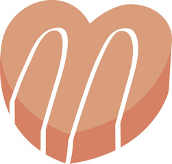 Heart-Shaped Chocolate for Strawberry Season and Valentine's Day in Spring