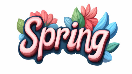 Obraz premium Colorful Spring Floral Typography Design