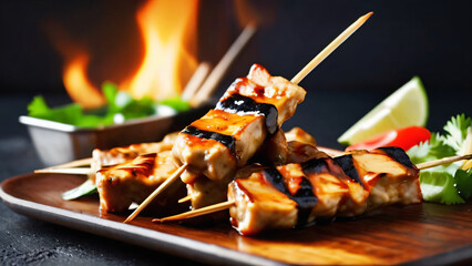 Grilled meat skewer