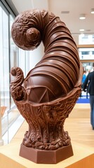Intricate Chocolate Sculpture, Swirling Design