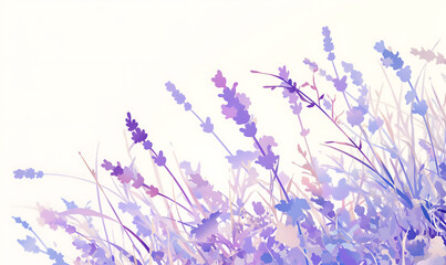 Naklejka premium .Illustration of trees, leaves, grass and various botanical elements on a white background.