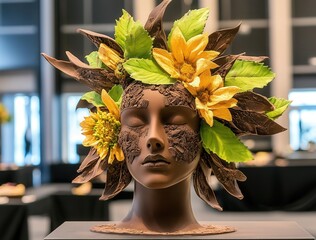 Chocolate Sculpture with Sunflowers