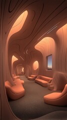 Organic Wooden Lounge Interior Design