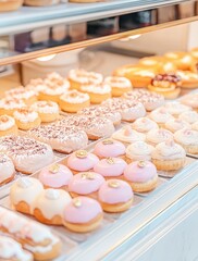 Delicious Pastel-Colored Pastries Display