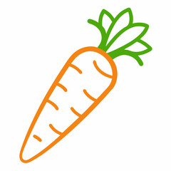 carotte outline icon on white background 
