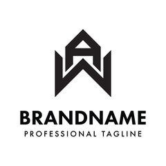 Letters WA Monogram Logo, suitable for any business with WA or AW initials
